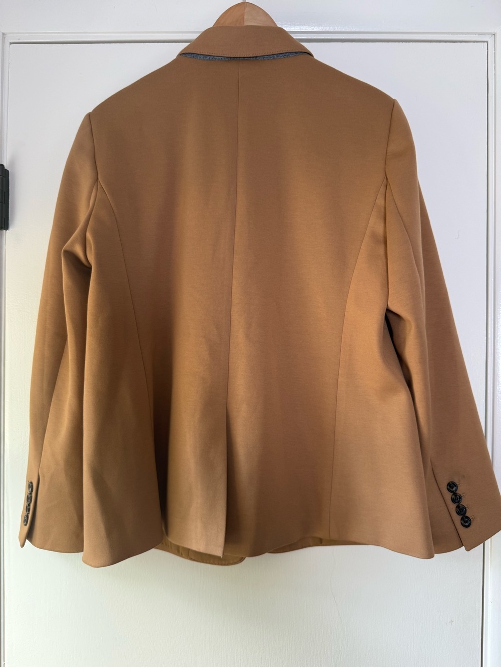 Ann Taylor Knit Blazer Classic Neutral Camel Tan Polished Chic Academia Comfy - Picture 7 of 7